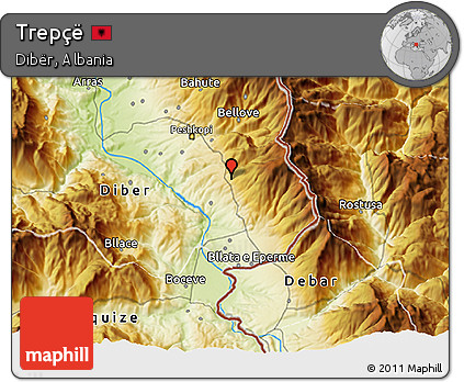 Physical 3D Map of Trepçë
