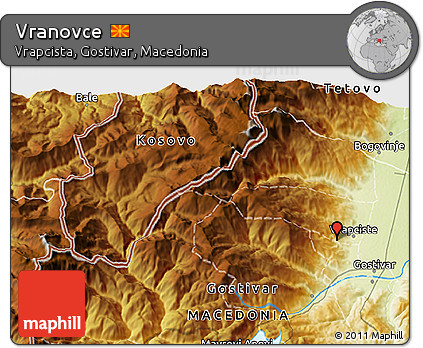 Physical 3D Map of Vranovce