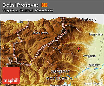 Physical 3D Map of Dolni Prošovec