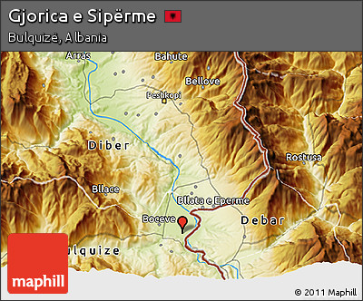 Physical 3D Map of Gjorica E Sipërme