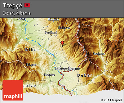 Physical 3D Map of Trepçë
