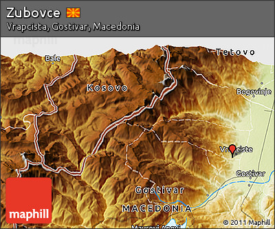 Physical 3D Map of Zubovce
