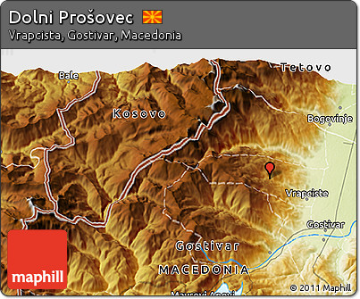 Physical 3D Map of Dolni Prošovec