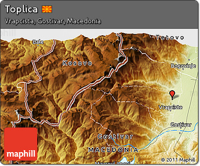 Physical 3D Map of Toplica