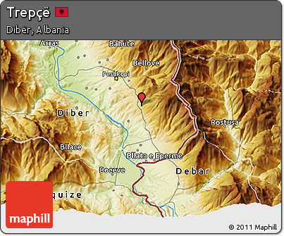 Physical 3D Map of Trepçë