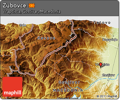 Physical 3D Map of Zubovce