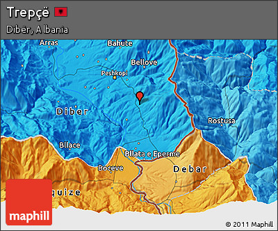 Political 3D Map of Trepçë