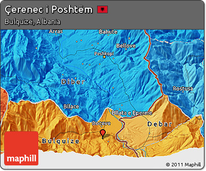 Political 3D Map of Çerenec I Poshtëm