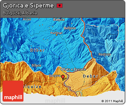 Political 3D Map of Gjorica E Sipërme