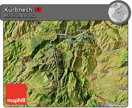 Satellite 3D Map of Kurbnesh
