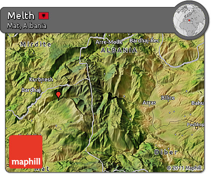 Satellite 3D Map of Melth