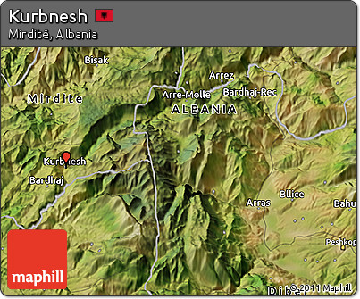 Satellite 3D Map of Kurbnesh