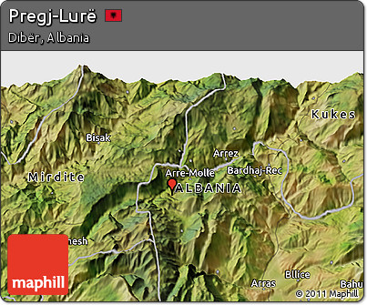 Satellite 3D Map of Pregj-Lurë