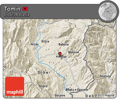 Shaded Relief 3D Map of Tomin