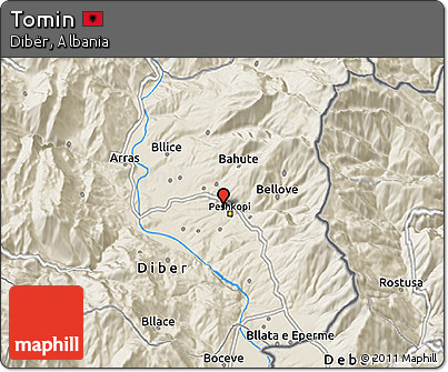Shaded Relief 3D Map of Tomin