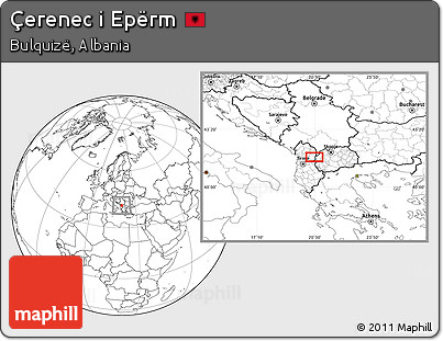 Blank Location Map of Çerenec I Epërm