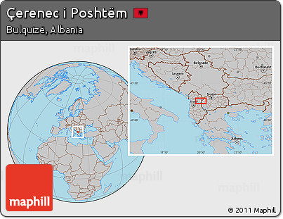Gray Location Map of Çerenec I Poshtëm