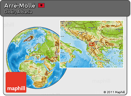 Physical Location Map of Arrë-Mollë