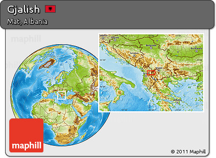 Physical Location Map of Gjalish