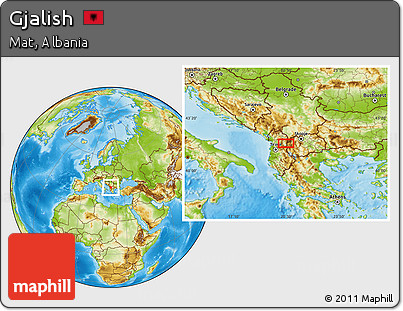 Physical Location Map of Gjalish