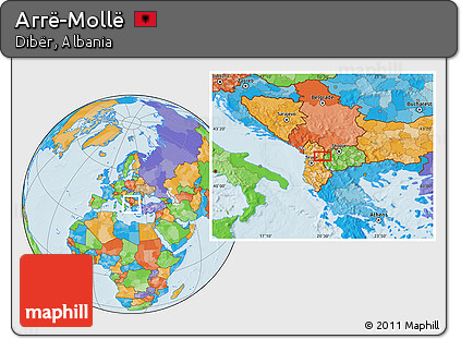 Political Location Map of Arrë-Mollë