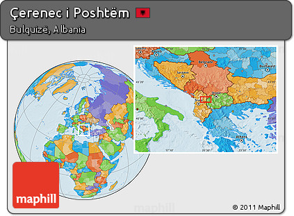 Political Location Map of Çerenec I Poshtëm