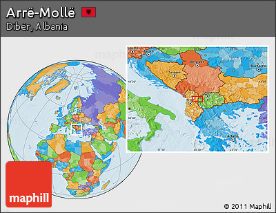 Political Location Map of Arrë-Mollë