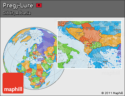Political Location Map of Pregj-Lurë