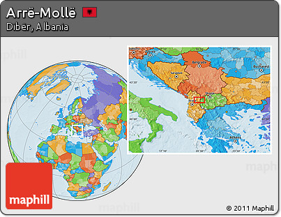 Political Location Map of Arrë-Mollë