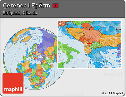 Political Location Map of Çerenec I Epërm