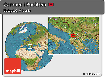 Satellite Location Map of Çerenec I Poshtëm