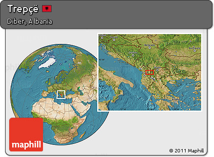 Satellite Location Map of Trepçë
