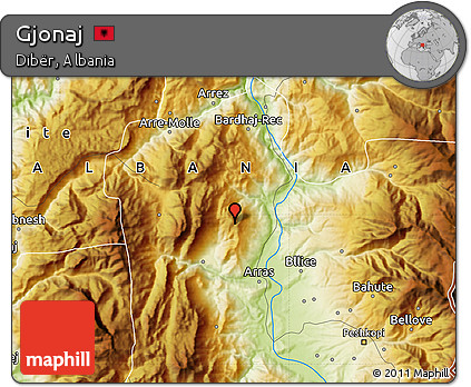 Physical Map of Gjonaj