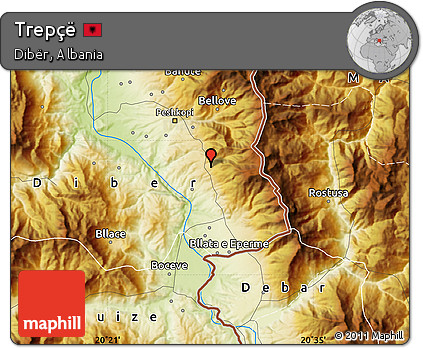 Physical Map of Trepçë