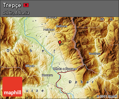 Physical Map of Trepçë