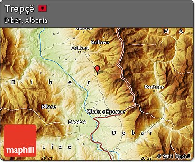Physical Map of Trepçë