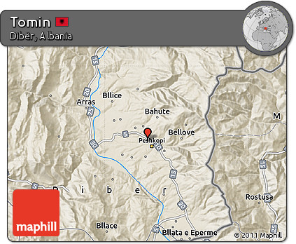 Shaded Relief Map of Tomin