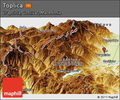 Physical Panoramic Map of Toplica