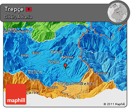 Political Panoramic Map of Trepçë
