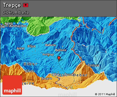 Political Panoramic Map of Trepçë