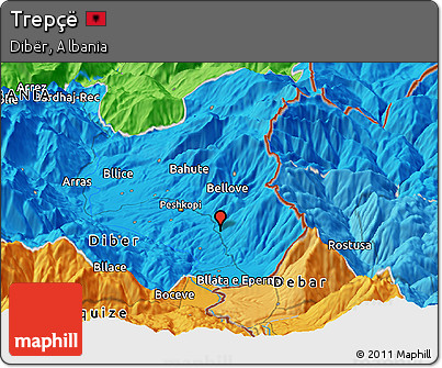 Political Panoramic Map of Trepçë