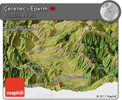 Satellite Panoramic Map of Çerenec I Epërm