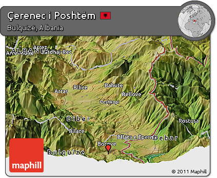 Satellite Panoramic Map of Çerenec I Poshtëm