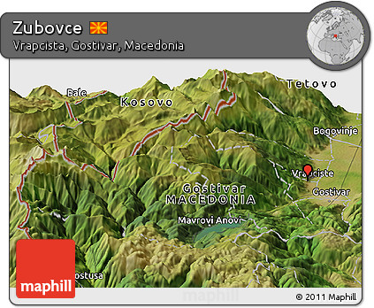 Satellite Panoramic Map of Zubovce