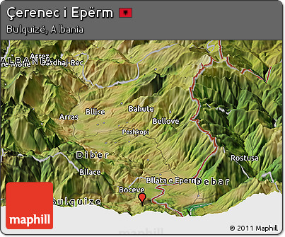 Satellite Panoramic Map of Çerenec I Epërm