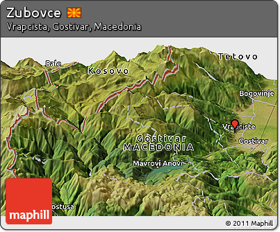 Satellite Panoramic Map of Zubovce