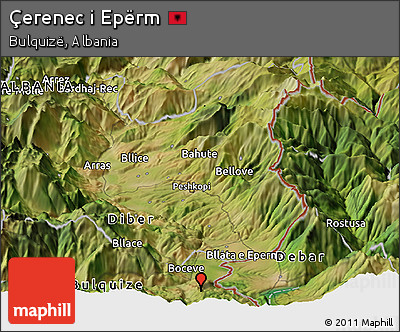 Satellite Panoramic Map of Çerenec I Epërm