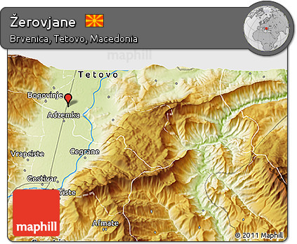 Physical 3D Map of Žerovjane