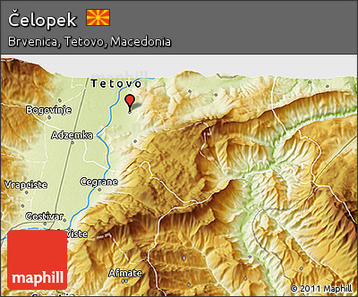 Physical 3D Map of Čelopek