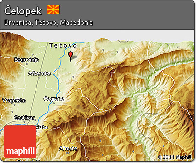 Physical 3D Map of Čelopek